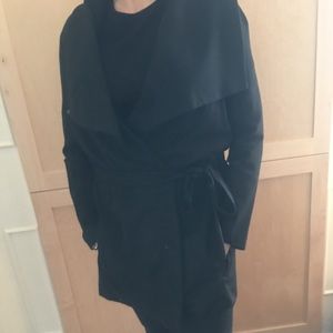 Black  wrap knee length coat